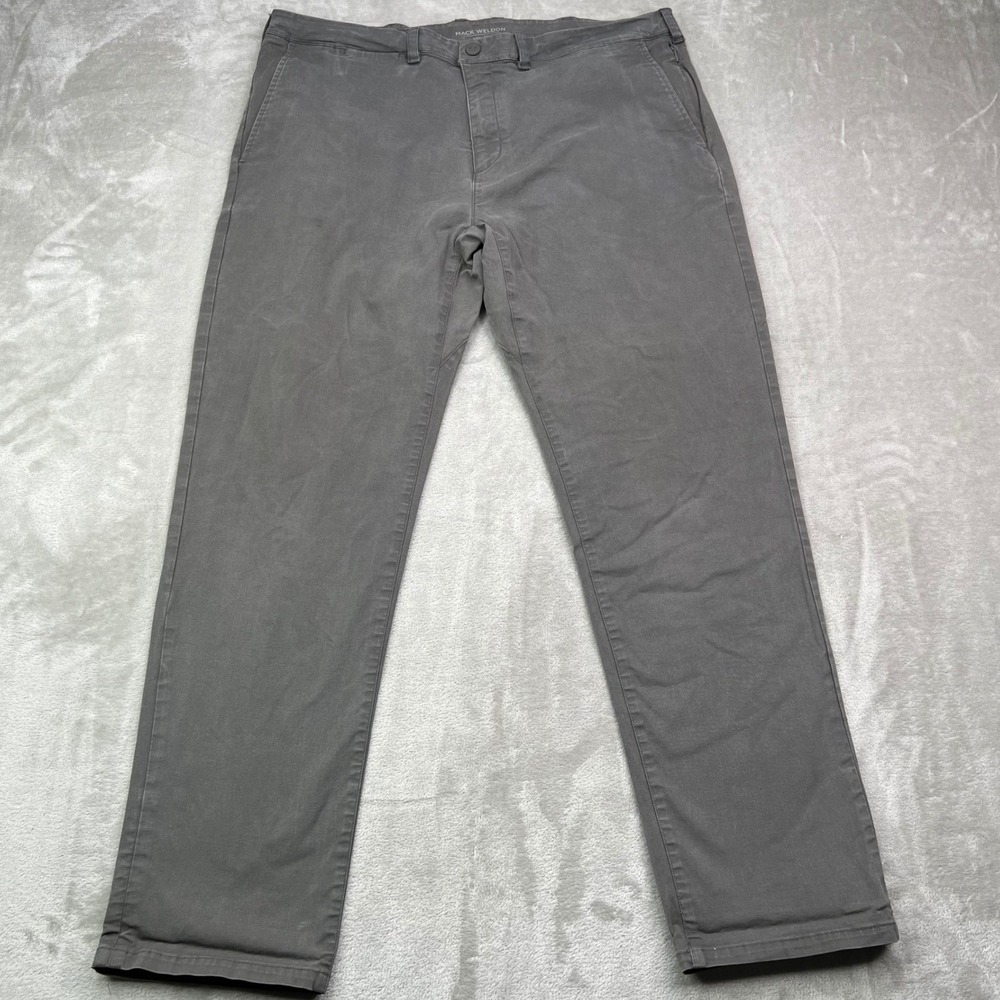 Mack Weldon Radius Chino Pants Mens 38x32 Gray Solid Performance Cotton‎ Lyocell